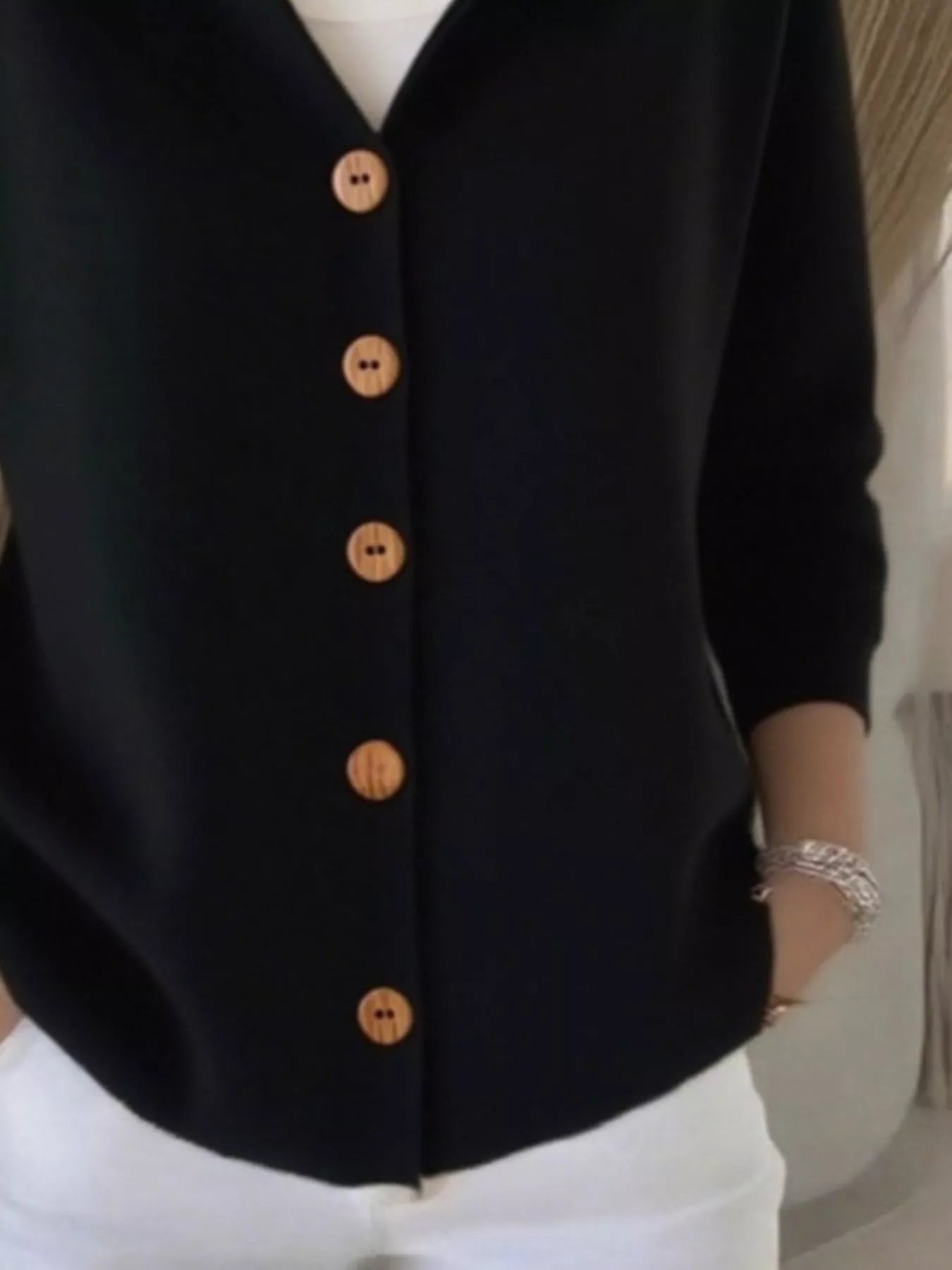 Plus Size Hooded Button-Down Knit Cardigan