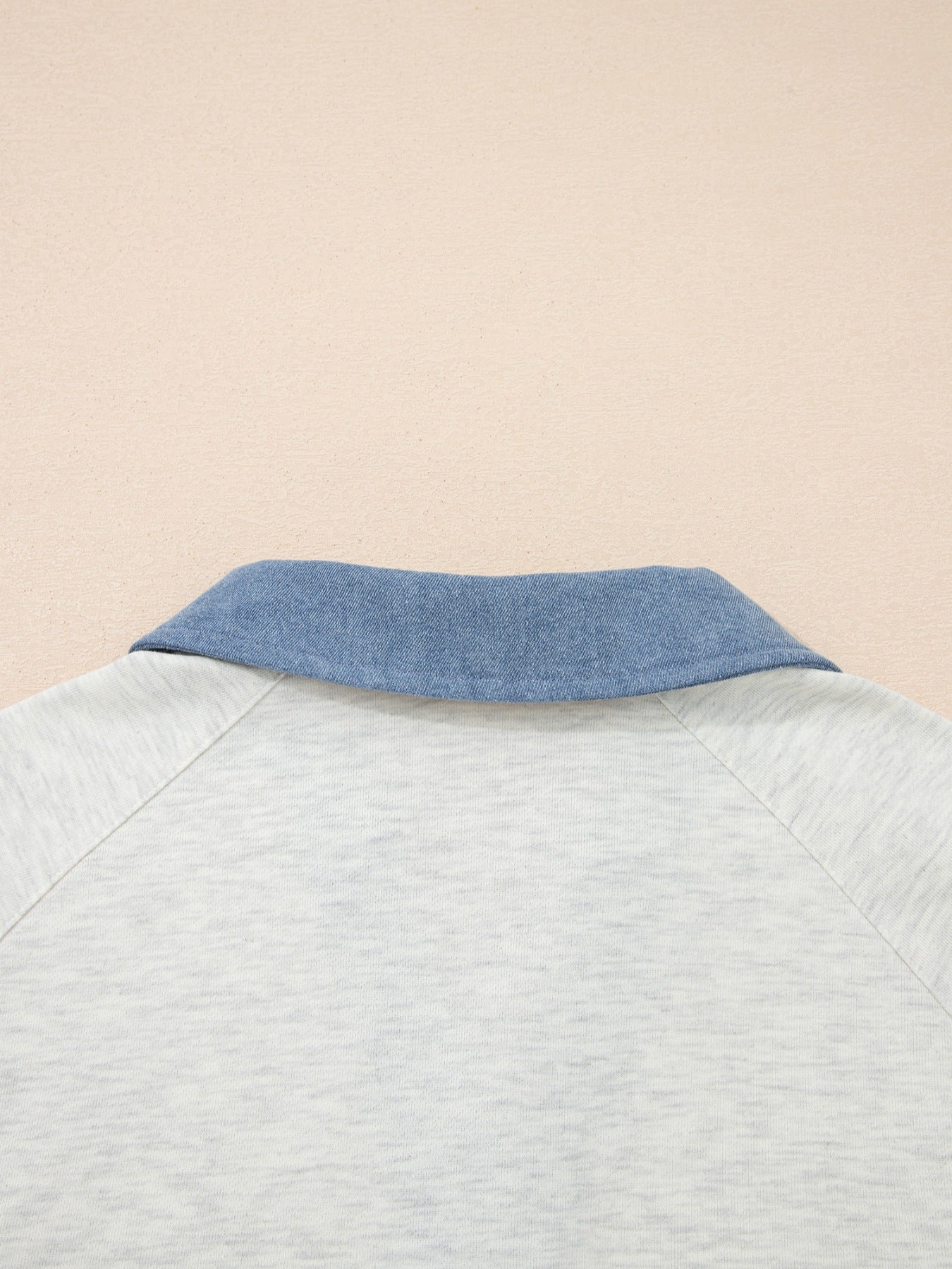 Color Block Button Detail Long Sleeve Top