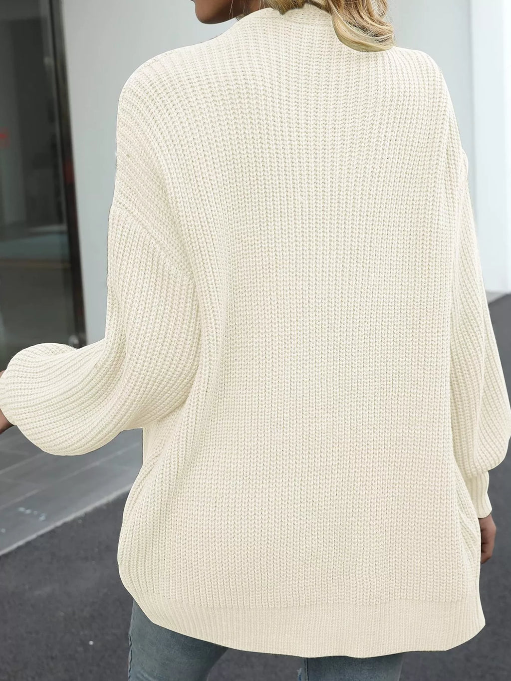 Plus Size Chunky Knit Open Front Cardigan