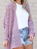 Plus Size Openwork Open Front Lightweight Cardigan