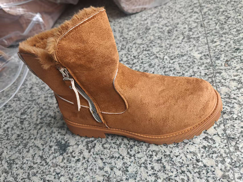 Women's Velvet Lined Cotton Snow Boots