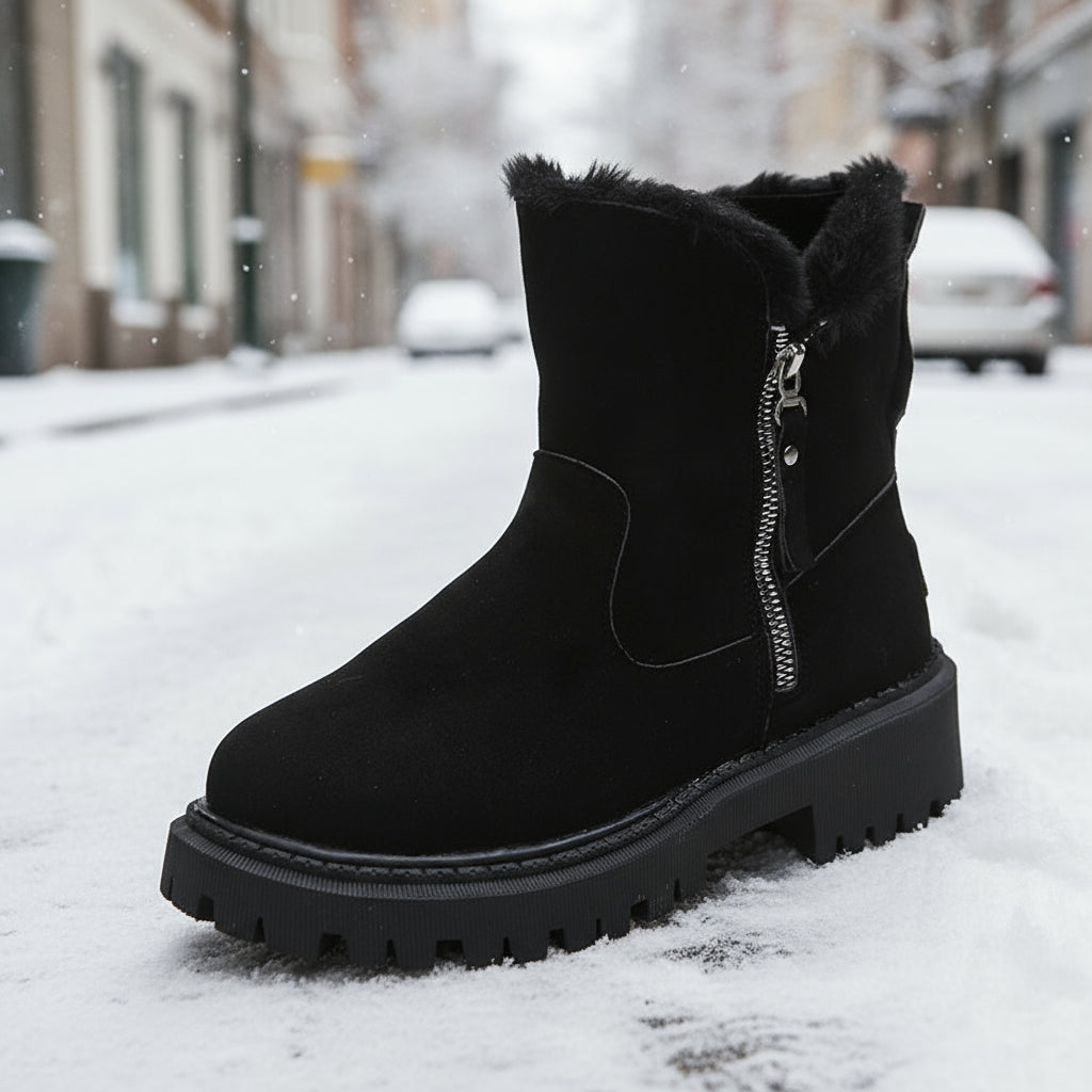 Women's Velvet Lined Cotton Snow Boots