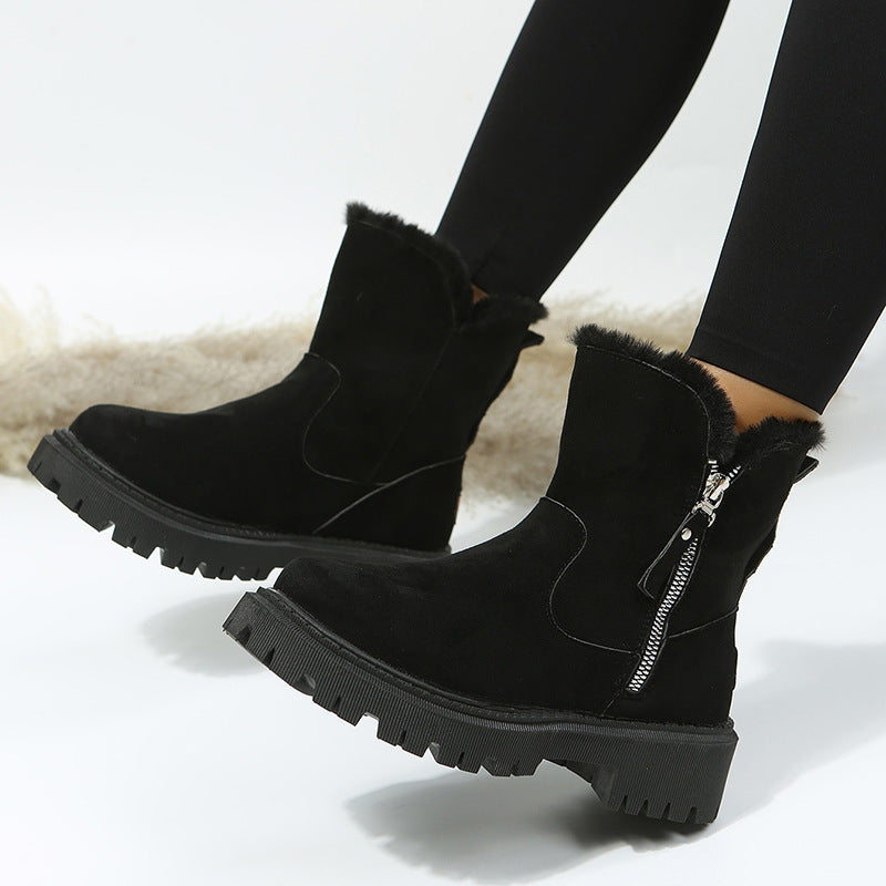 Women's Velvet Lined Cotton Snow Boots