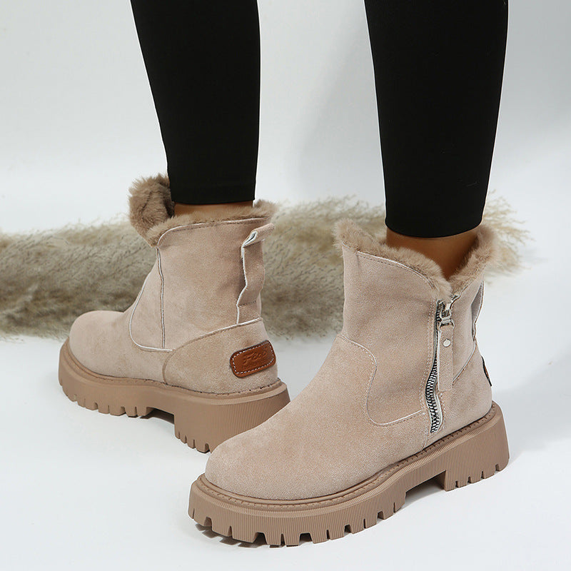 Women's Velvet Lined Cotton Snow Boots