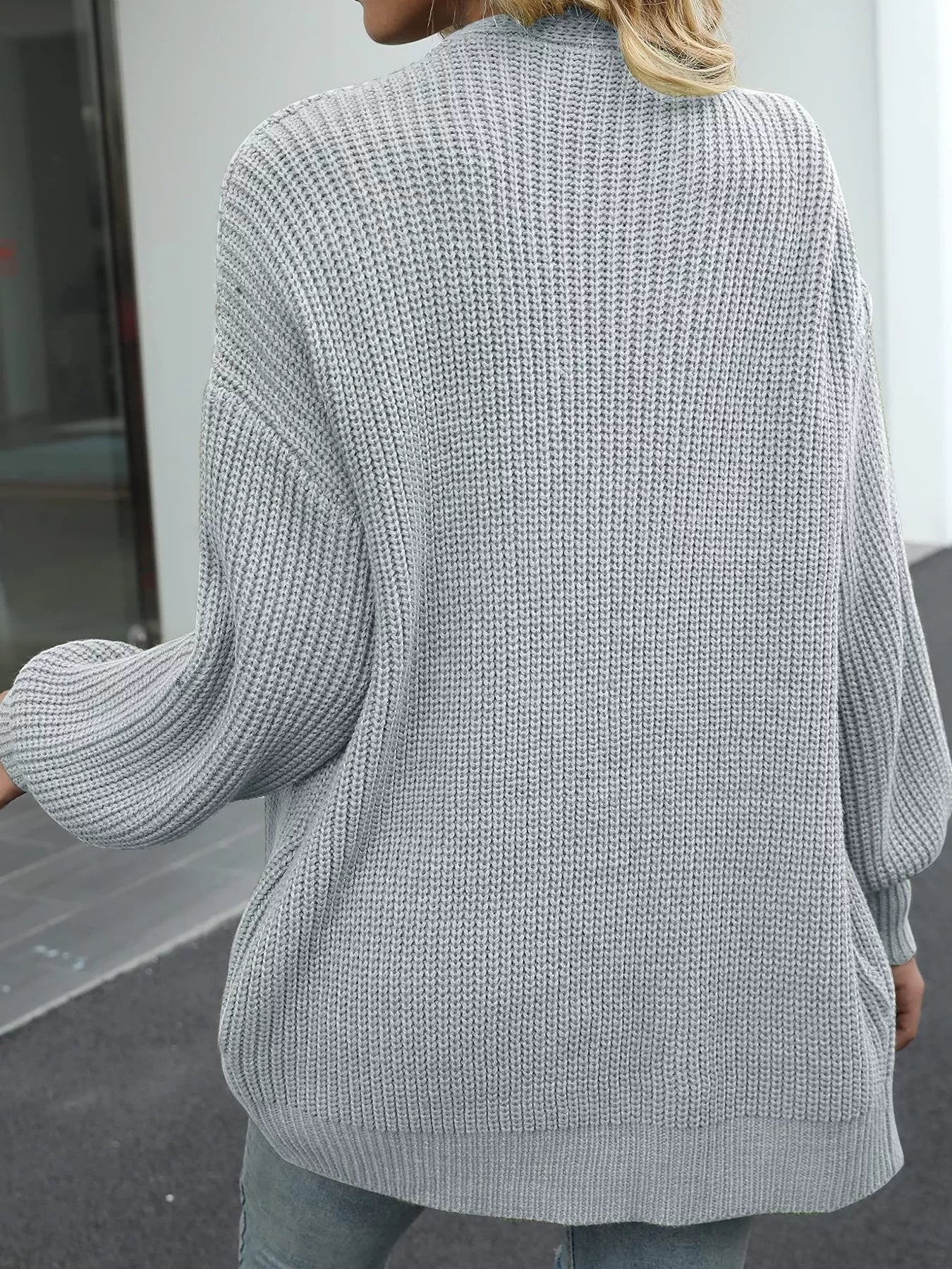 Plus Size Chunky Knit Open Front Cardigan