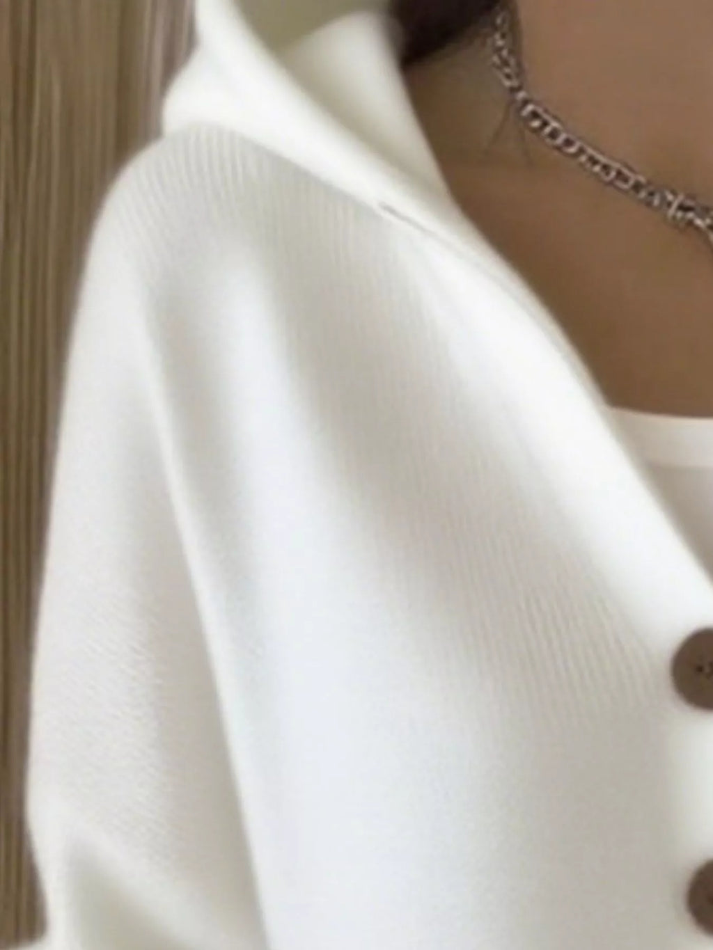 Plus Size Hooded Button-Down Knit Cardigan
