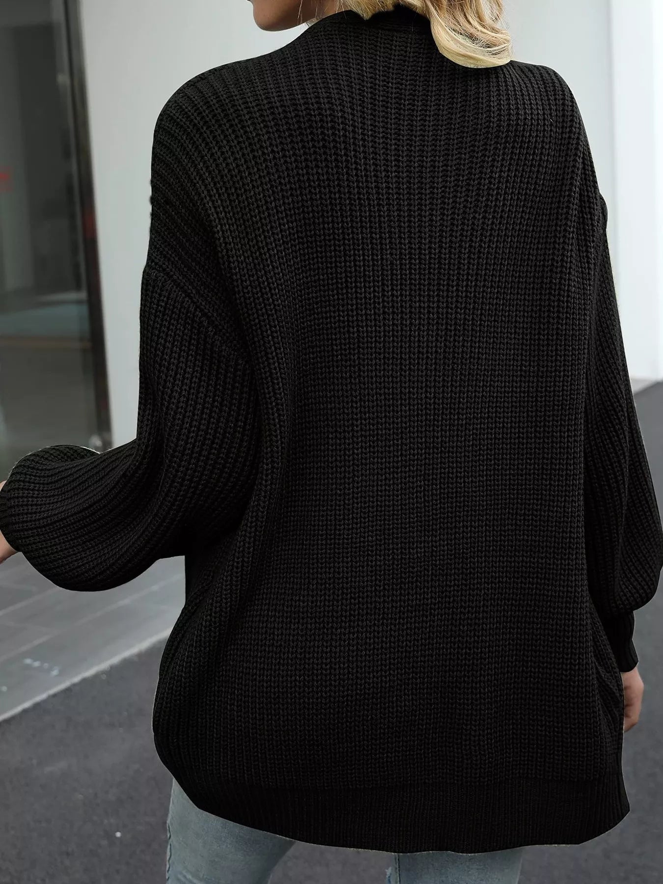 Plus Size Chunky Knit Open Front Cardigan