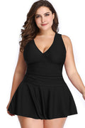 Plus Size Ruffle V-Neck One-Piece Swimsuit