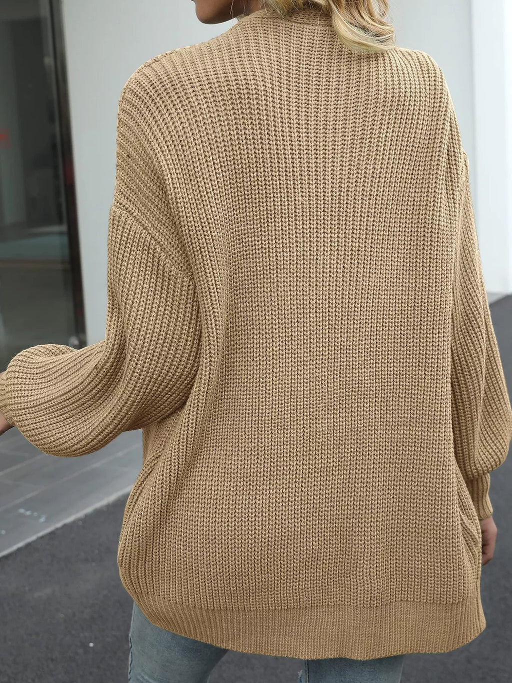 Plus Size Chunky Knit Open Front Cardigan