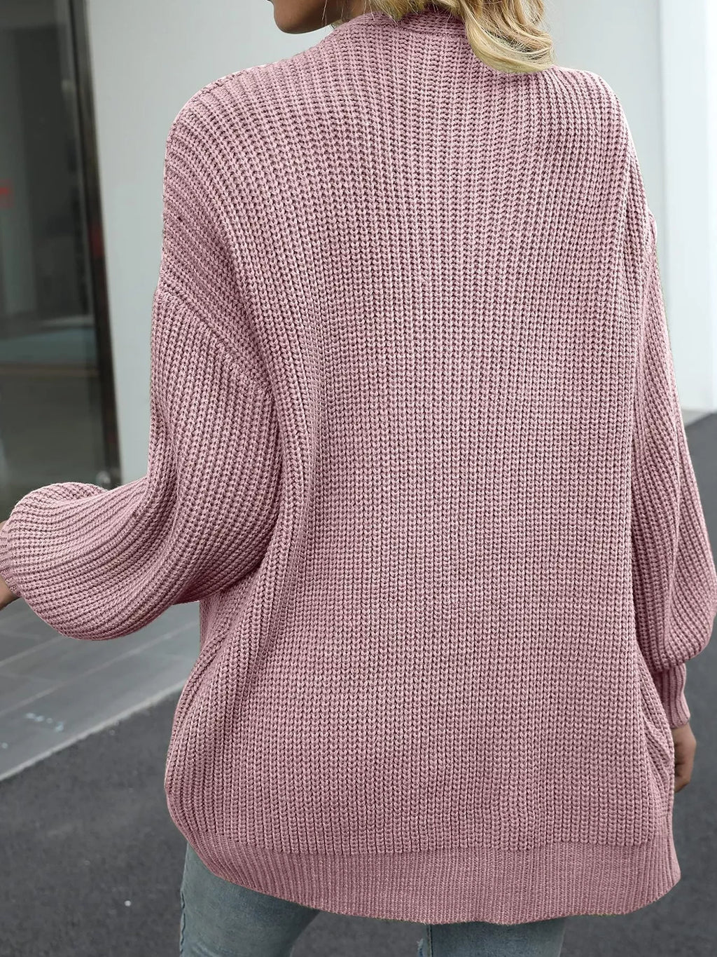 Plus Size Chunky Knit Open Front Cardigan