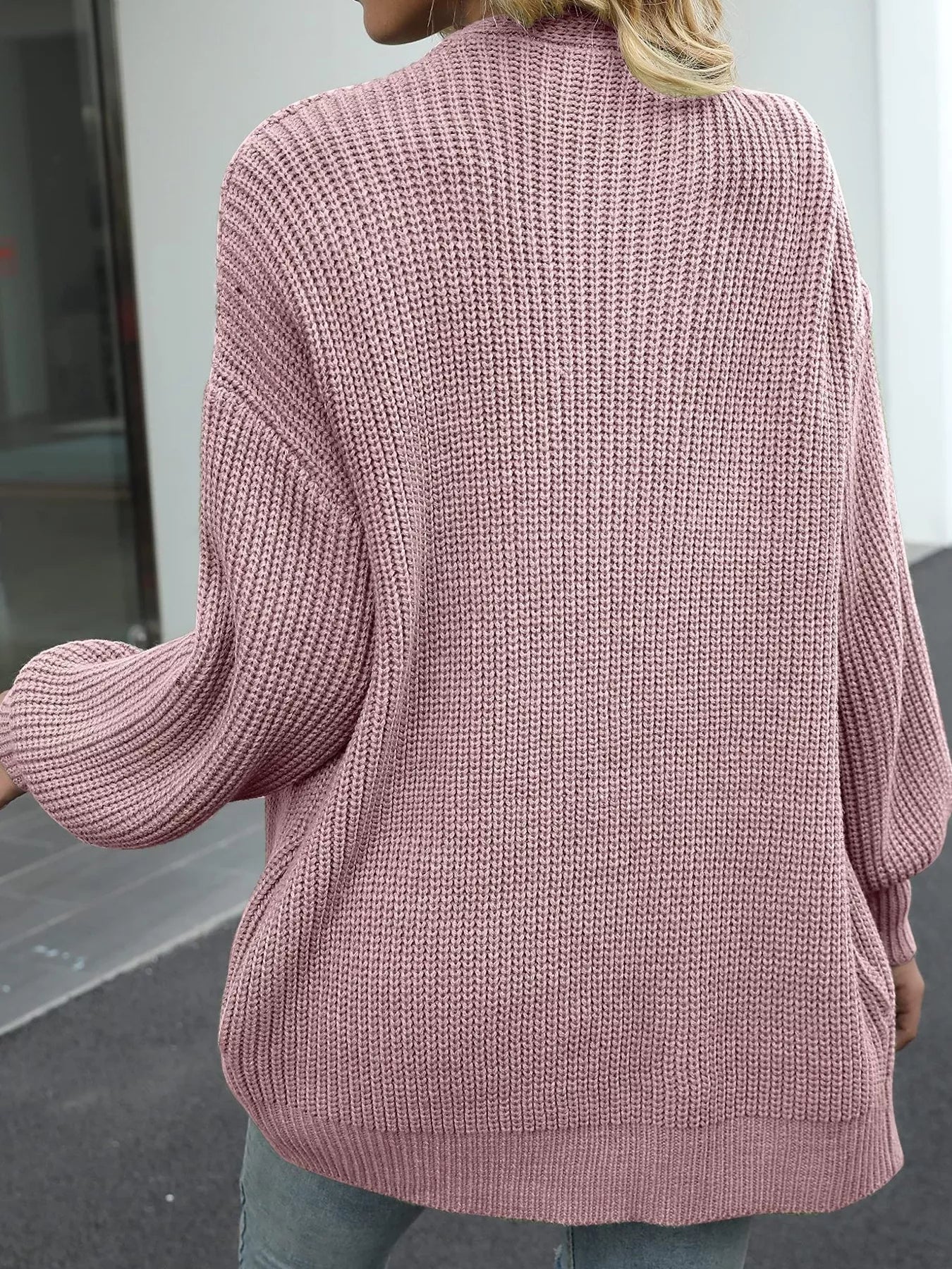 Plus Size Chunky Knit Open Front Cardigan