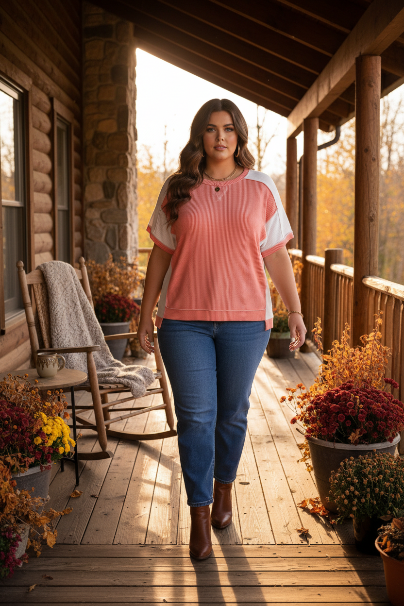 Plus Size Boho Floral Top lifestyle photo