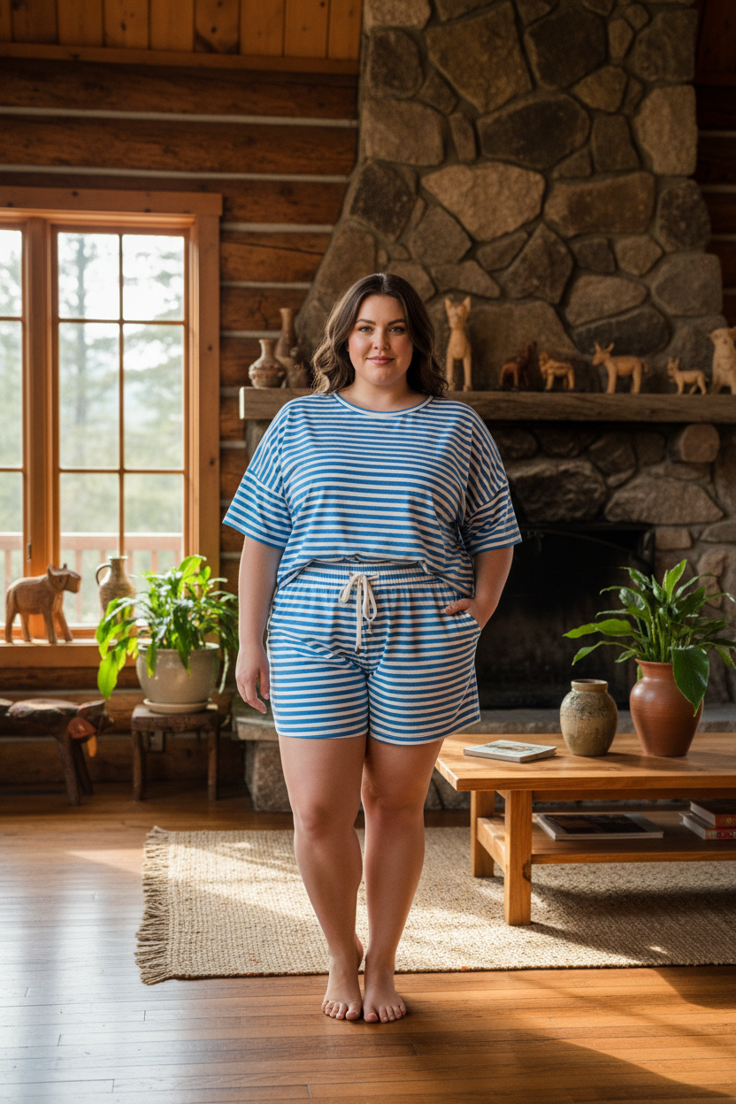 Dahlia Plus Size Stripe Set lifestyle image