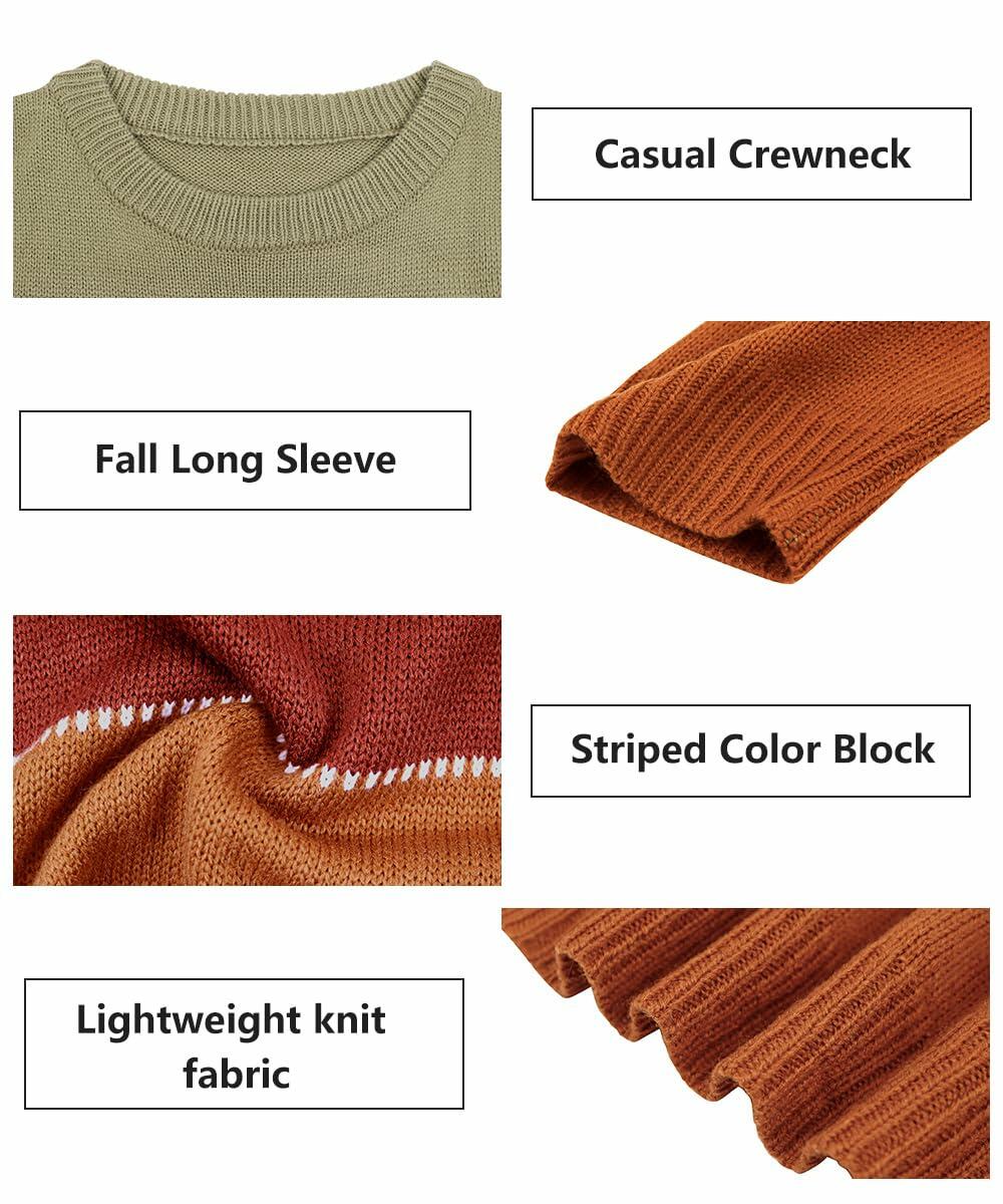 Plus Size Striped Crew Neck Knit Sweater